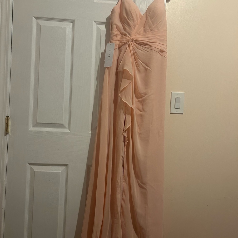 Azazie Strapless Dress in Pearl Pink